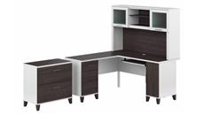 L Shaped Desks with Hutch Bush Furniture 60in W L-Shaped Desk with Hutch and Lateral File Cabinet