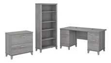 Office Suites Bush Furniture 60in W Office Desk with Lateral File Cabinet and 5 Shelf Bookcase