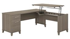 Standing Desks - Manually Adjustable Bush Furniture 6ft W 3 Position Sit to Stand L-Shaped Desk