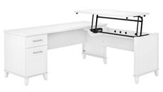 Standing Desks - Manually Adjustable Bush Furniture 6ft W 3 Position Sit to Stand L-Shaped Desk