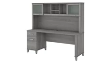 Stand-Alone Desks with Hutch Bush Furniture 72in W Office Desk with Drawers and Hutch