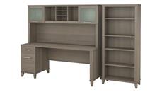 Stand-Alone Desks with Hutch Bush Furniture 72in W Office Desk with Hutch and 5 Shelf Bookcase
