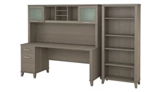 Stand-Alone Desks with Hutch Bush Furniture 72in W Office Desk with Hutch and 5 Shelf Bookcase