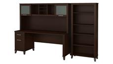 Stand-Alone Desks with Hutch Bush Furniture 72in W Office Desk with Hutch and 5 Shelf Bookcase