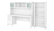 Stand-Alone Desks with Hutch Bush Furniture 72in W Office Desk with Hutch and 5 Shelf Bookcase