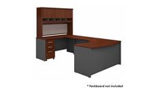 U Shaped Desks with Hutch Bush Furniture 60in W Left Handed Bow Front U-Shaped Desk with Hutch and Assembled Mobile File Cabinet