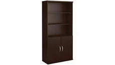 Standard Bookcases Bush Furniture 36in W 5 Shelf Bookcase with Doors