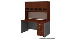 Stand-Alone Desks with Hutch Bush Furniture 60in W x 30in D Office Desk with Hutch and Assembled  Mobile File Cabinet