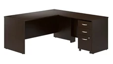 L Shaped Desks Bush Furniture 66in W L-Shaped Desk with 42in W Return and Mobile File Cabinet
