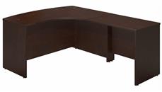 L Shaped Desk Shells Bush Furniture 60in W x 43in D Right Hand Bowfront Desk Shell with 36in W Return
