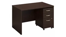 Stand-Alone Single Pedestal Desks Bush Furniture 48in W x 30in D Desk Shell with 3 Drawer File