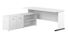 L Shaped Single Pedestal Desks Bush Furniture 72in W L-Shaped Gaming Desk with Storage