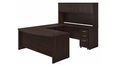 U Shaped Desks with Hutch Bush Furniture 72in W x 36in D U-Shaped Desk with Hutch and Assembled Mobile File Cabinet