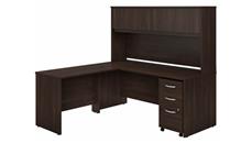 L Shaped Desks with Hutch Bush Furniture 72in W x 30in D L-Shaped Desk with Hutch, 42in W Return and Assembled Mobile File Cabinet