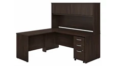 L Shaped Desks with Hutch Bush Furniture 72in W x 30in D L-Shaped Desk with Hutch, 42in W Return and Assembled Mobile File Cabinet