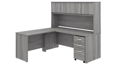 L Shaped Desks with Hutch Bush Furniture 72in W x 30in D L-Shaped Desk with Hutch, 42in W Return and Assembled Mobile File Cabinet