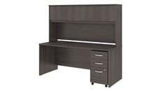 Stand-Alone Desks with Hutch Bush Furniture 72in W x 30in D Office Desk with Hutch and Assembled Mobile File Cabinet