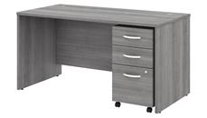 Stand-Alone Single Pedestal Desks Bush Furniture 60in W x 30in D Office Desk with Assembled Mobile File Cabinet