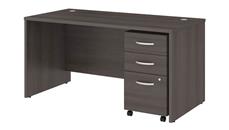 Stand-Alone Single Pedestal Desks Bush Furniture 60in W x 30in D Office Desk with Assembled Mobile File Cabinet