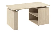 Standing Desks - Electronically Adjustable Bush Furniture 60in Electric Height Adjustable Standing Desk with Bookcase