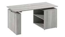 Standing Desks - Electronically Adjustable Bush Furniture 60in Electric Height Adjustable Standing Desk with Bookcase