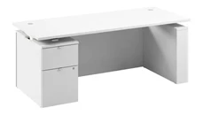 Standing Desks - Electronically Adjustable Bush Furniture 72in Eletric Height Adjustable Standing Desk with File Cabinet