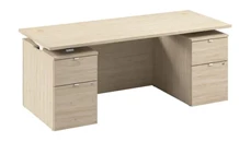 Standing Desks - Electronically Adjustable Bush Furniture 72in W Electric Standing Desk with Drawers and Modesty Panel