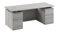 Standing Desks - Electronically Adjustable Bush Furniture 72in W Electric Standing Desk with Drawers and Modesty Panel