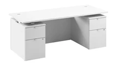 Standing Desks - Electronically Adjustable Bush Furniture 72in W Electric Standing Desk with Drawers and Modesty Panel