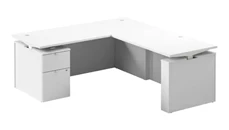 Adjustable Height Desks & Tables Bush Furniture 72in W  Height Adjustable L-Shaped Standing Desk with File Cabinet