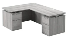 Standing Desks - Electronically Adjustable Bush Furniture 60in Height Adjustable L-Shaped Standing Desk with Drawers