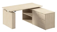 Standing Desks - Electronically Adjustable Bush Furniture 60in Electric Height Adjustable Standing Desk with Storage