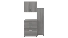 Storage Cabinets Bush Furniture 44in W 3 Piece Modular Storage Set with Floor and Wall Cabinets