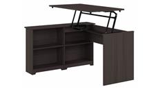 Standing Desks - Manually Adjustable Bush Furniture 52in W 3 Position Sit to Stand Corner Desk with Shelves