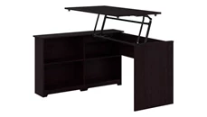 Standing Desks - Manually Adjustable Bush Furniture 52" W 3 Position Sit to Stand Corner Bookshelf Desk