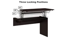 Standing Desks - Manually Adjustable Bush Furniture 42" W 3 Position Sit to Stand Desk Return