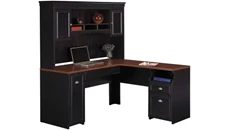 L Shaped Desks with Hutch Bush Furniture L-Shaped Desk with Hutch