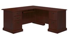 L Shaped Double Pedestal Desks Bush Furniture L-Shaped Desk with Drawers and Keyboard Tray