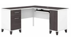 L Shaped Double Pedestal Desks Bush Furniture 60in W L-Shaped Desk with Storage