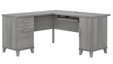 L Shaped Double Pedestal Desks Bush Furniture 60in W L-Shaped Desk with Storage