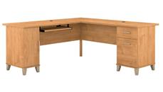 L Shaped Double Pedestal Desks Bush Furniture 72in W L-Shaped Desk with Storage