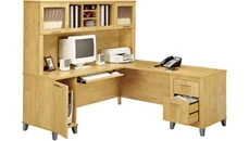 L Shaped Desks with Hutch Bush Furniture L Shaped Desk with Hutch