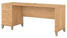 Stand-Alone Single Pedestal Desks Bush Furniture 72in W Office Desk with Drawers