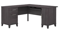 L Shaped Double Pedestal Desks Bush Furniture 60in W L-Shaped Desk with Storage
