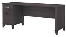 Stand-Alone Single Pedestal Desks Bush Furniture 72in W Office Desk with Drawers