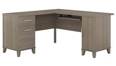 L Shaped Double Pedestal Desks Bush Furniture 60in W L-Shaped Desk with Storage
