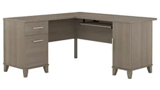 L Shaped Double Pedestal Desks Bush Furniture 60in W L-Shaped Desk with Storage
