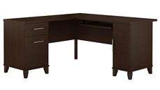 L Shaped Double Pedestal Desks Bush Furniture 60in W L-Shaped Desk with Storage