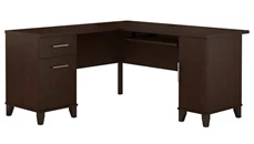 L Shaped Double Pedestal Desks Bush Furniture 60in W L-Shaped Desk with Storage