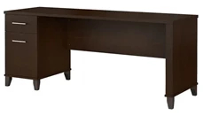 Stand-Alone Single Pedestal Desks Bush Furniture 72in W Office Desk with Drawers